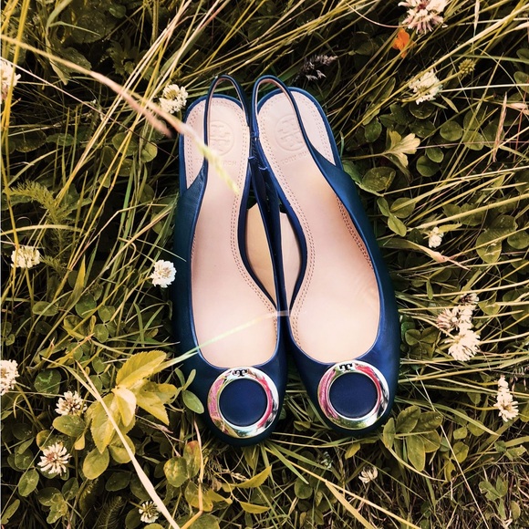 TORY BURCH Caterina Elegant Blue Slingback Women Shoes